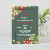 Stars und Baubles Weihnachtsfest im Unternehmen Pa Einladung (Stehend Vorderseite)