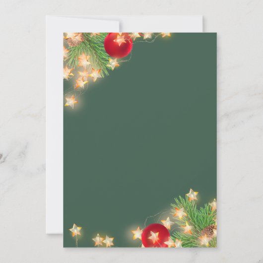 Stars und Baubles Weihnachtsfest im Unternehmen Pa Einladung (Rückseite)