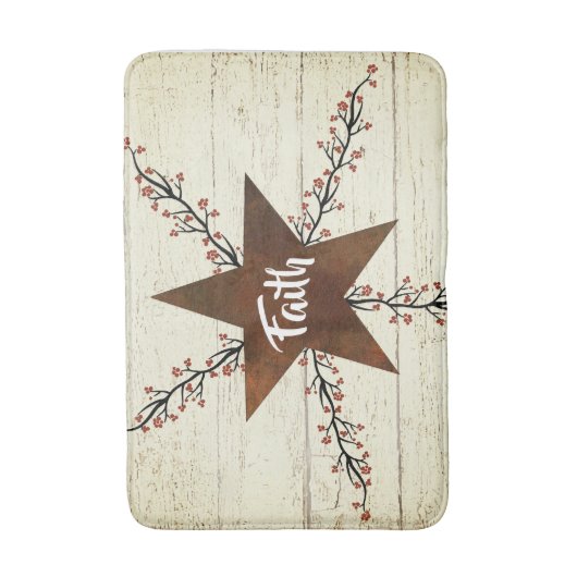 Stars und Beeren, Glaube Badematte (Vorderseite Vertikal)