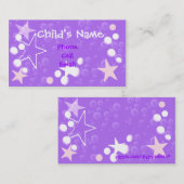 Stars und Blasen-Kinderrufkarte Telefonnummerkarte (Vorne/Hinten)