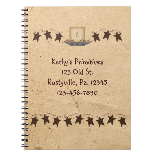 Stars und Kerzen-Notebook Notizblock (Vorderseite)