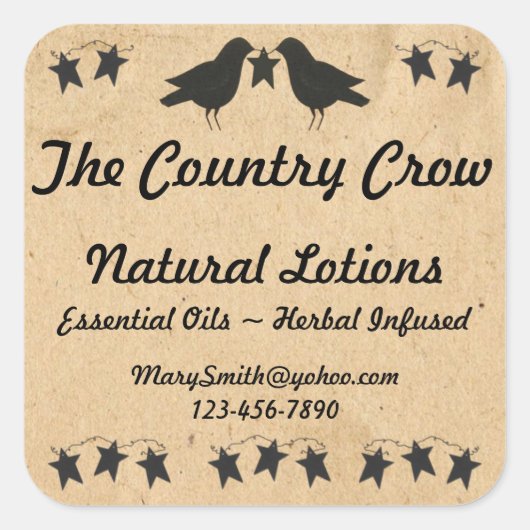 Stars und Krähen nach Maß Quadratischer Aufkleber (Vorderseite)