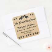 Stars und Krähen nach Maß Quadratischer Aufkleber (Umschlag)