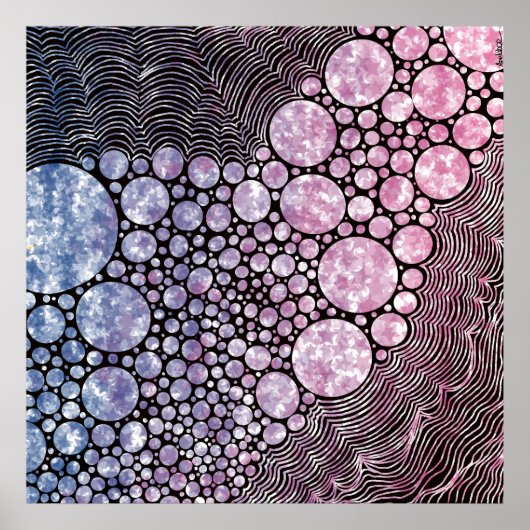 Stars und Kreise abstraktes Design Poster (Vorne)