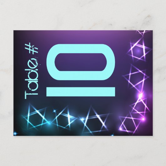 STARS und LIGHTS Tischnummer Sitzkarte (Vorderseite)