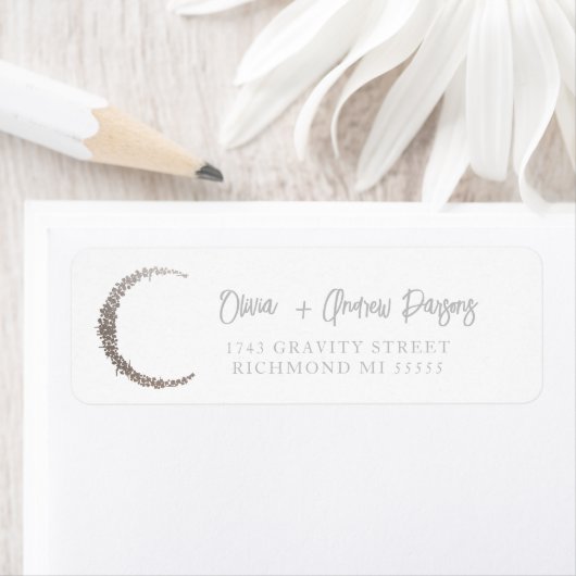 Stars und Moon Hand Letted Script Address Label (Insitu)