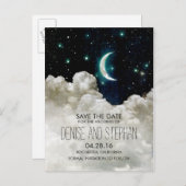 Stars und Moon Save the Date Postkarten (Vorne/Hinten)