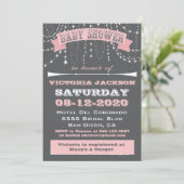 Stars und Perlen Kinderdusche Einladungen (Stehend Vorderseite)