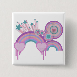 Stars und Spiralen aus urbanen Regenbogen Button