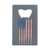 Stars-und-Streifen-gestört für Dunkel-2- Geldbeutel Flaschenöffner (Rückseite)