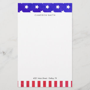 Stars und Streifen - Individuelle Name Briefpapier