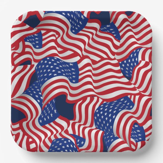 Stars und Streifen Pappteller (Vorderseite)
