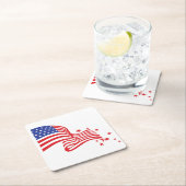 Stars und Streifen Rechteckiger Pappuntersetzer (Vor Ort)