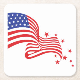 Stars und Streifen Rechteckiger Pappuntersetzer