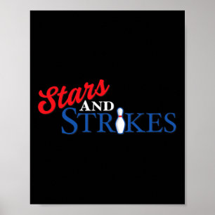 Stars und Strike Bob Bowling Team American Color Poster
