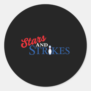 Stars und Strike Bob Bowling Team American Color Runder Aufkleber