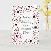 Stars und Wirbel Niece Birthday Karte (Gelbe Blume)