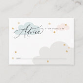 Stars und Wolken farbenfrohe Babyduschberatung Begleitkarte (Vorderseite)