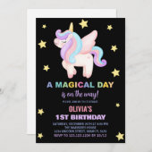 Stars Unicorn Einladung zum Geburtstag (Vorne/Hinten)