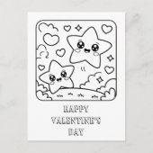 Stars Valentine’s Day Coloring for Students Postkarte (Vorderseite)