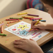 Stars Valentine’s Day Coloring for Students Postkarte