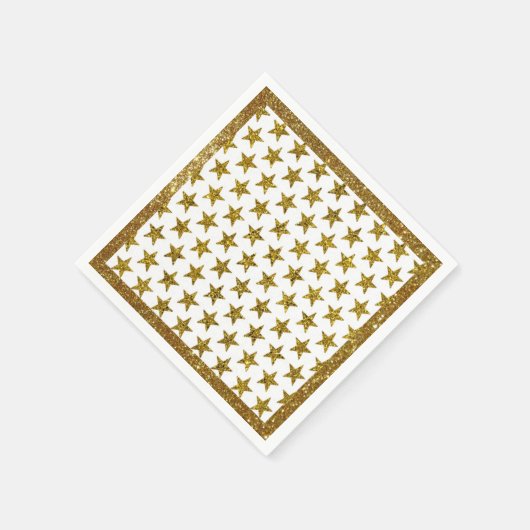 Stars vom Gold Glitzer Serviette (Ecke)