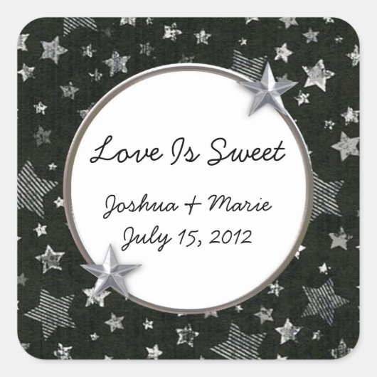Stars Wedding Candy Buffet Sticker (Vorderseite)
