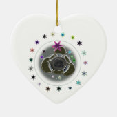Stars White Heart Keramik Ornament (Hinten)