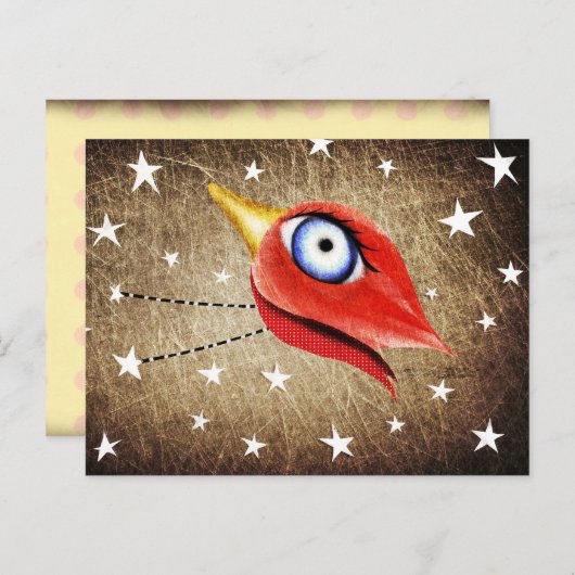 Stars Winter Bird Postkarte (Vorne/Hinten)