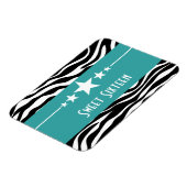 Stars Zebra Print Sweet 16 Magnet, Aqua Magnet (Linke Seite)