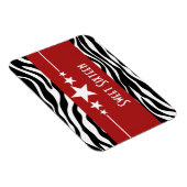 Stars Zebra Print Sweet 16 Magnet, Rot Magnet (Rechte Seite)