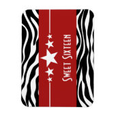 Stars Zebra Print Sweet 16 Magnet, Rot Magnet (Vertikal)