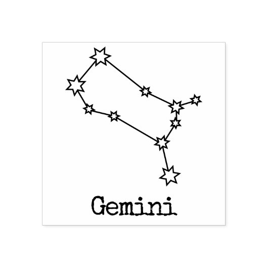 Stars Zodiac Celestial Horoscope Gemini Gummistempel (Prägung)