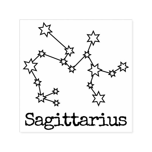 Stars Zodiac Celestial Horoscope Sagittarius Permastempel (Design)