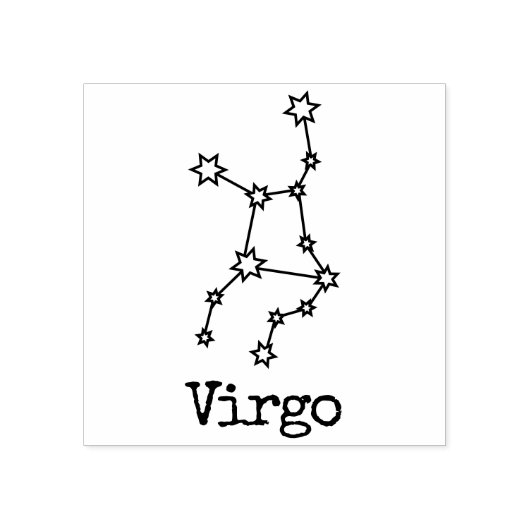 Stars Zodiac Celestial Horoscope Virgo Gummistempel (Prägung)