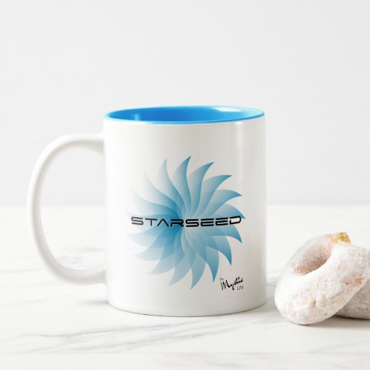 Starsamen (blau) zweifarbige tasse (Mit Donut)