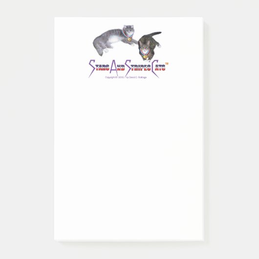 StarsAndStripesCats Anmerkungen, 4 x 6 Post-it Klebezettel (Vorderseite)