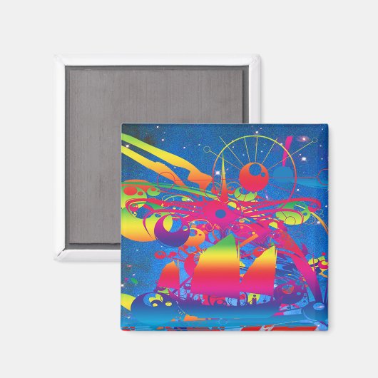 Starschiff Magnet (Vorderseite/Rückseite)