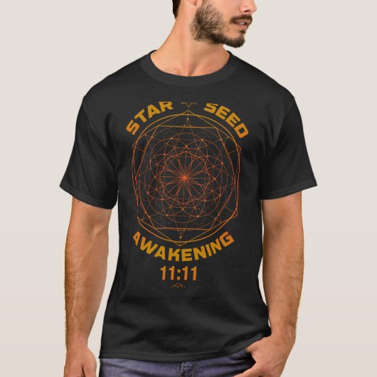 Starseed Awakening 1111 Sacred Geometry T-Shirt (Vorderseite)
