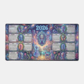 Starseed Sanctuary Psychedelic Alien 2026 Calendar Schreibtischunterlage (Vorderseite)