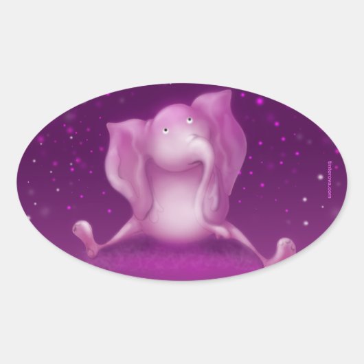 Starshine Elefant-Aufkleber Ovaler Aufkleber (Vorderseite)