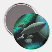 Starship Explorer (Runde) Magnet (Vorderseite/Rückseite)