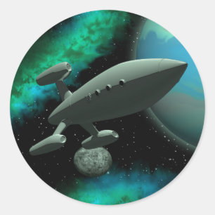 Starship Explorer (Runde) Runder Aufkleber