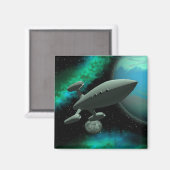 Starship Explorer (Square) Magnet (Vorderseite/Rückseite)