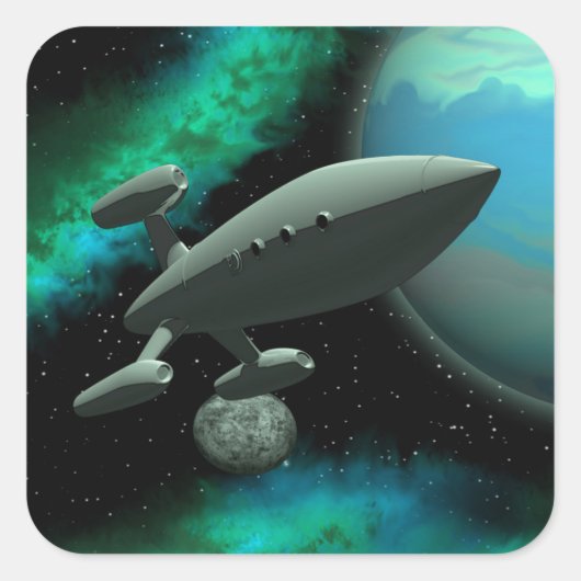 Starship Explorer (Square) Quadratischer Aufkleber (Vorderseite)