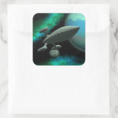 Starship Explorer (Square) Quadratischer Aufkleber (Tasche)