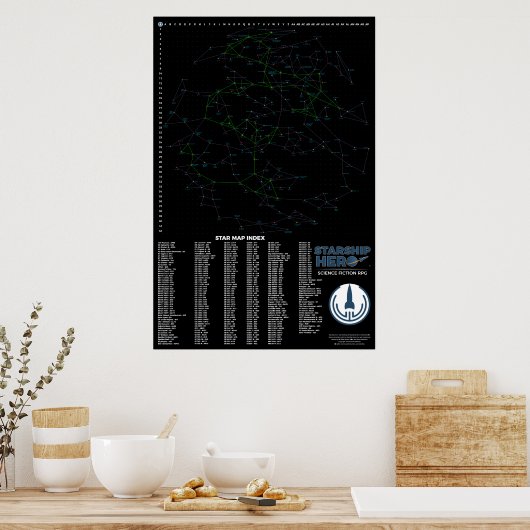 Starship Hero HOPPER Transit Map Poster (Küche)