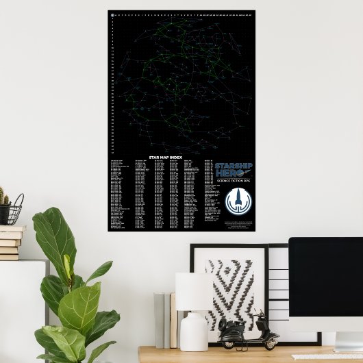 Starship Hero HOPPER Transit Map Poster (Heimbüro)