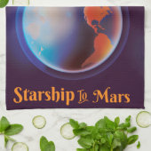 Starship in Mars Geschirrtuch (Gefaltet)