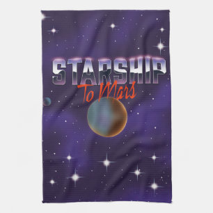 Starship in Mars Geschirrtuch